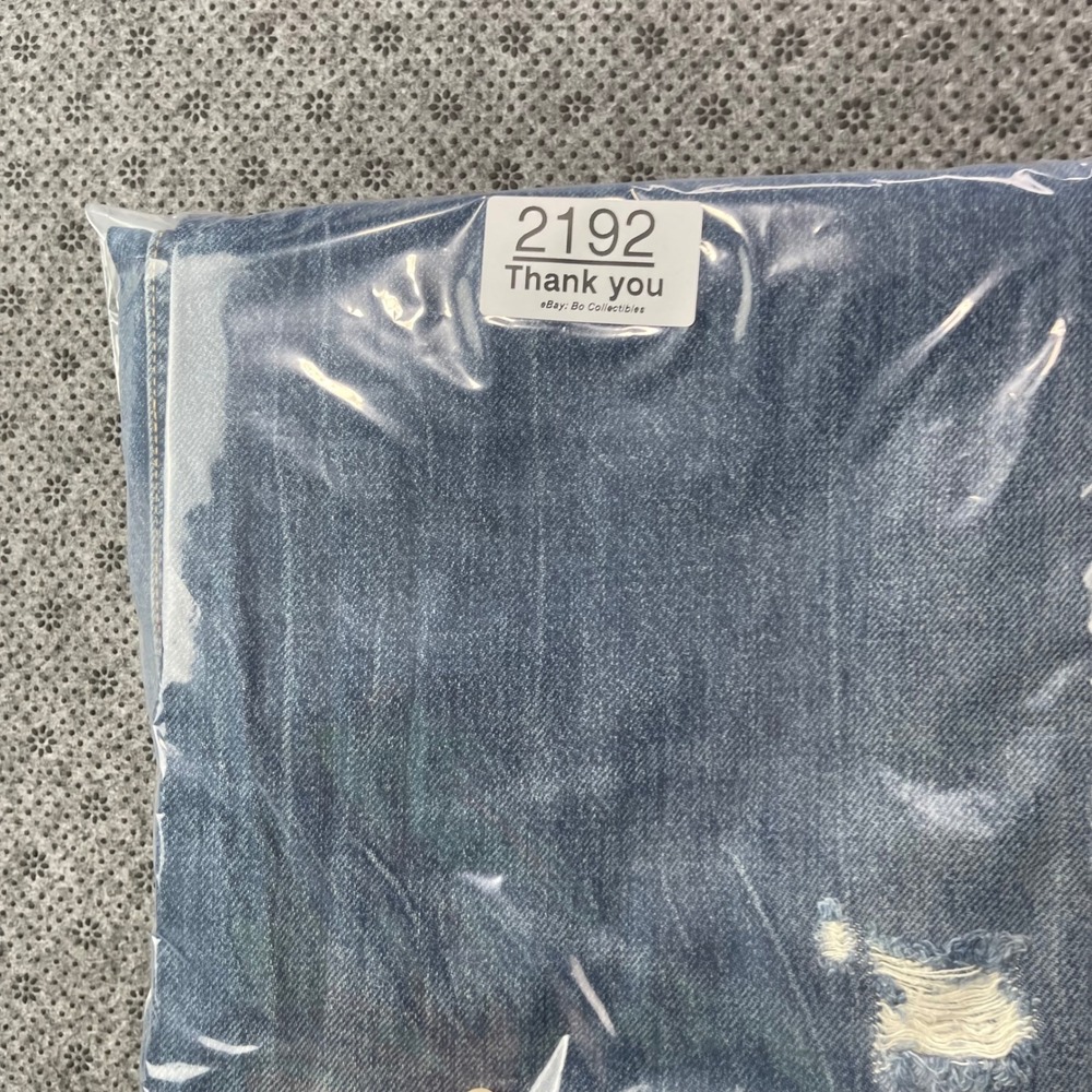 NEW Zara Mid-Rise Full Length Wide Leg Distressed Jeans Blue Size 8 W32xL32 - Picture 13 of 13
